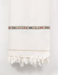White Plain Wool Blend Men Shawl