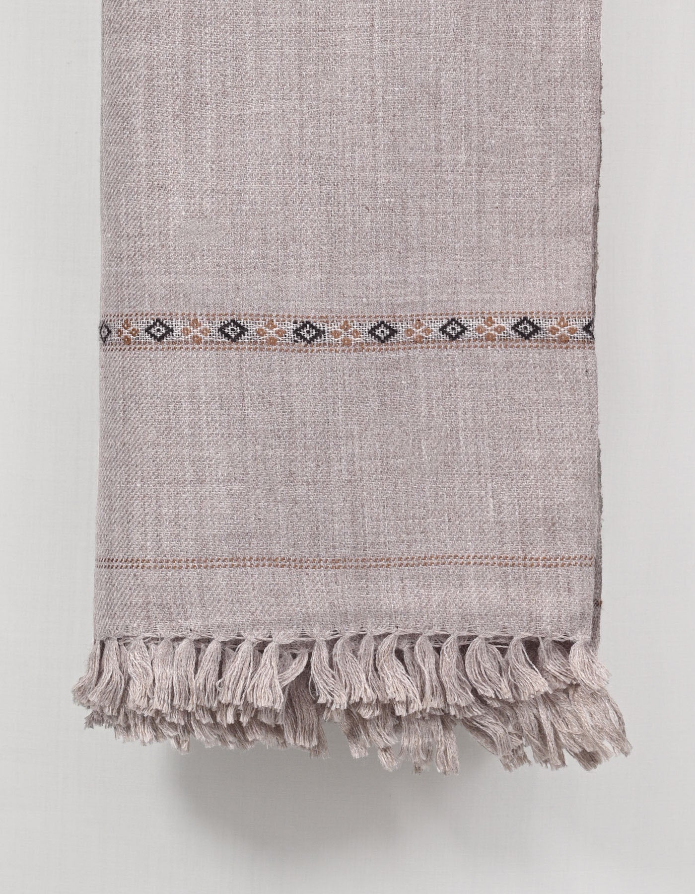 Grey Plain Wool Blend Men Shawl