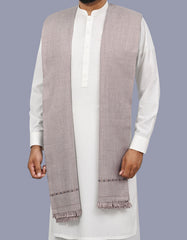 Grey Plain Wool Blend Men Shawl