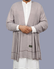 Grey Plain Wool Blend Men Shawl