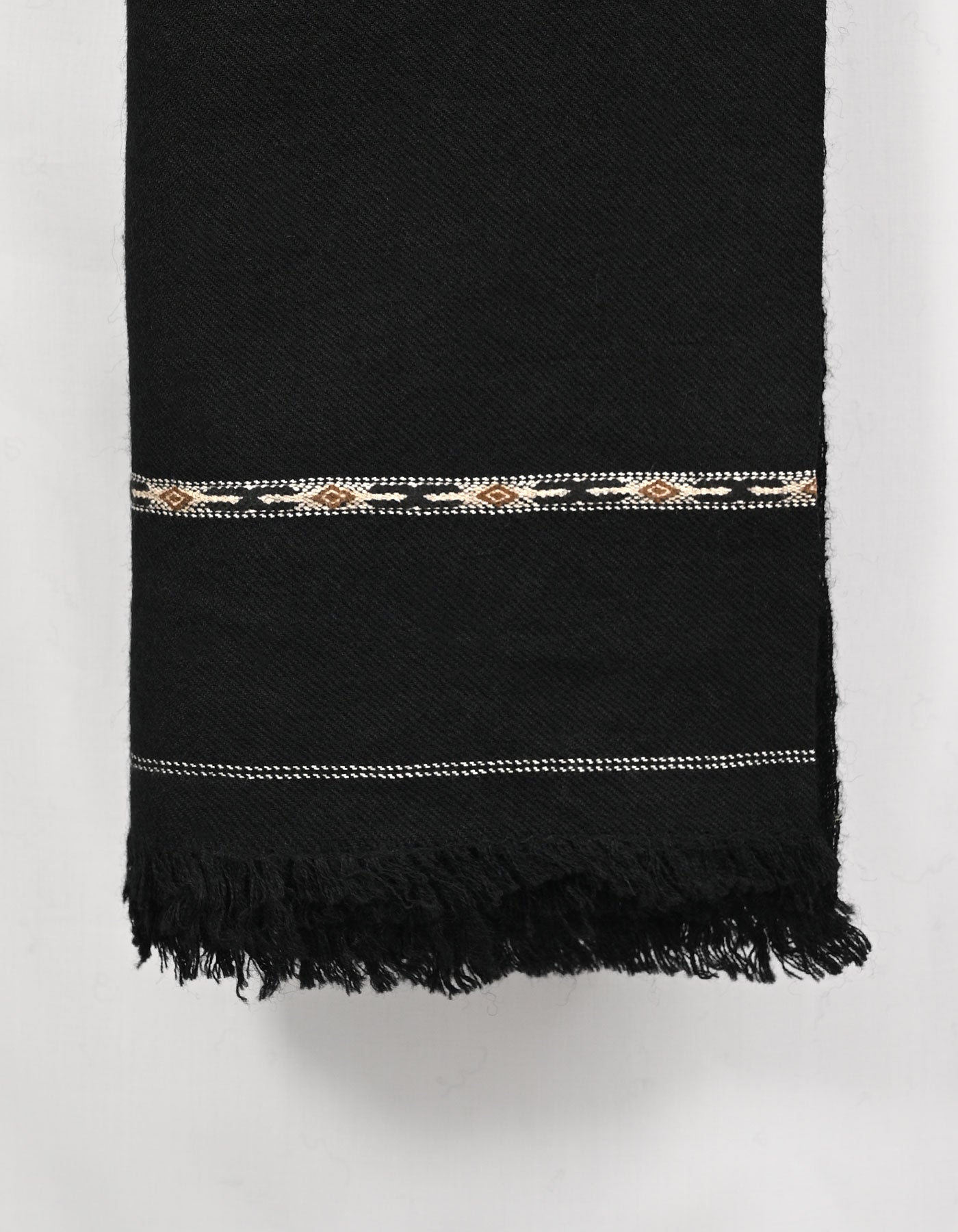 Black Plain Wool Blend Men Shawl