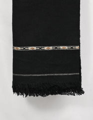 Black Plain Wool Blend Men Shawl