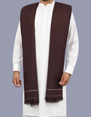 Brown Plain Wool Blend Men Shawl