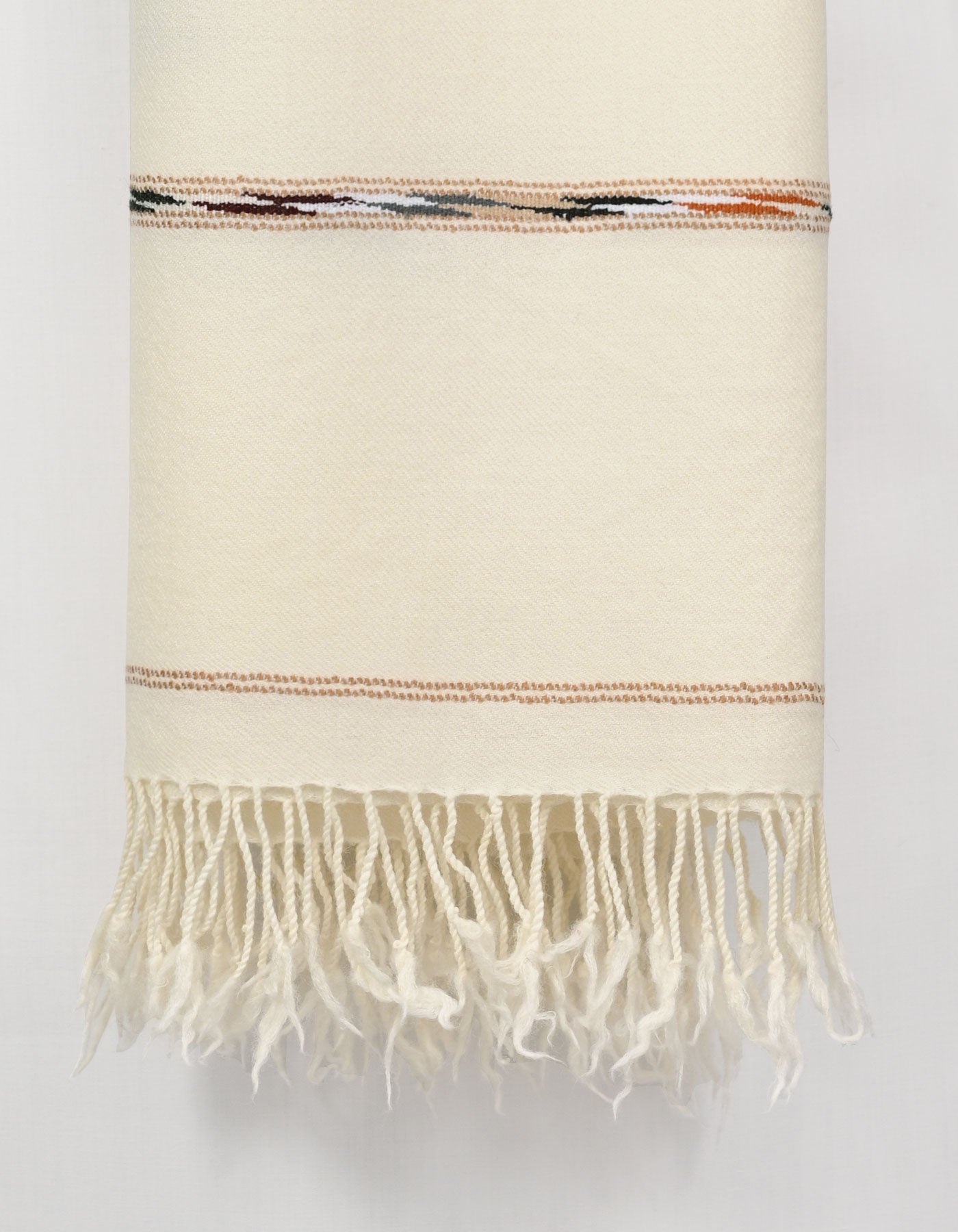 White Plain 100% Wool Men Shawl