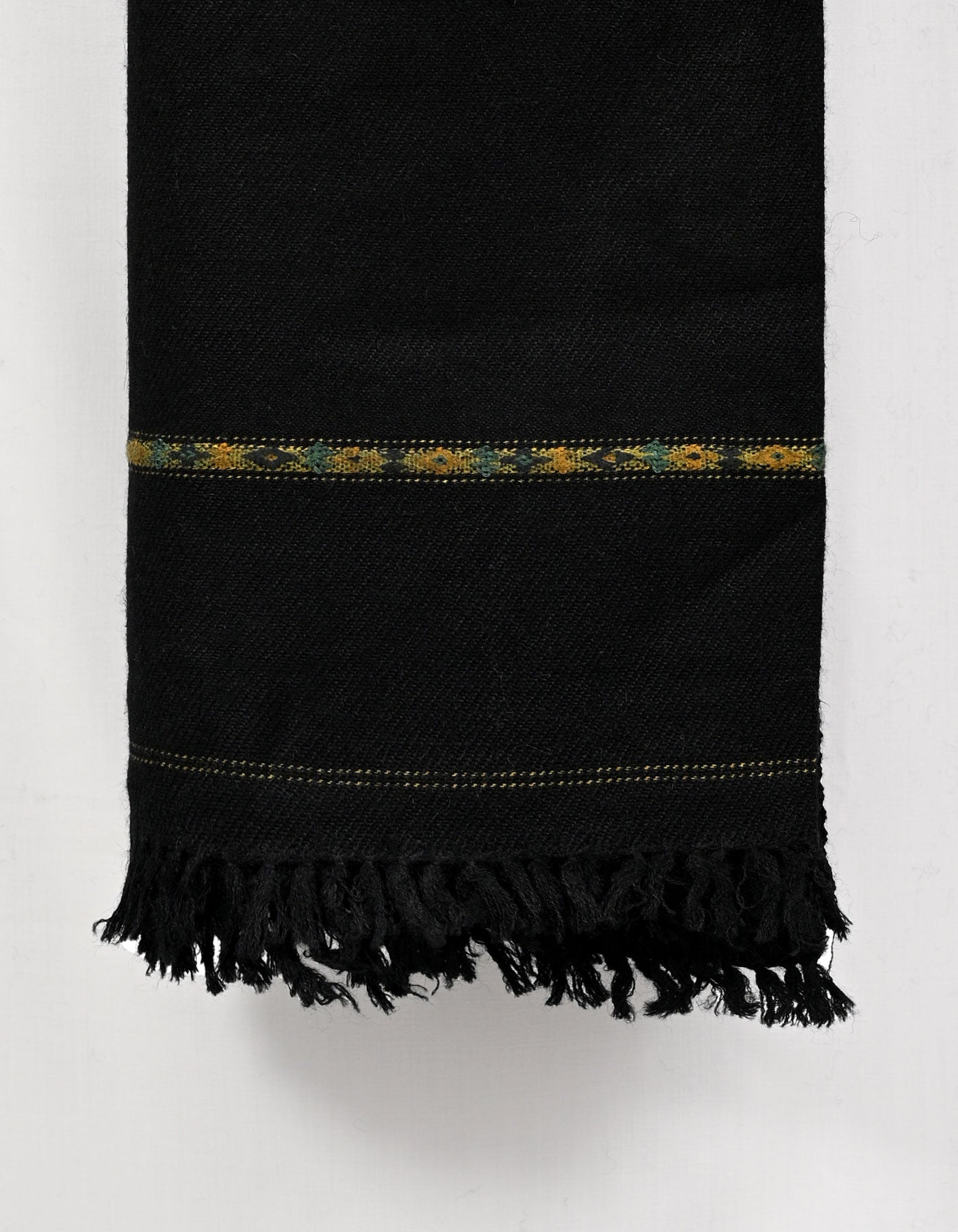 Black Plain 100% Wool Men Shawl