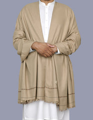 L Brown Plain 100% Acrylic Men Shawl