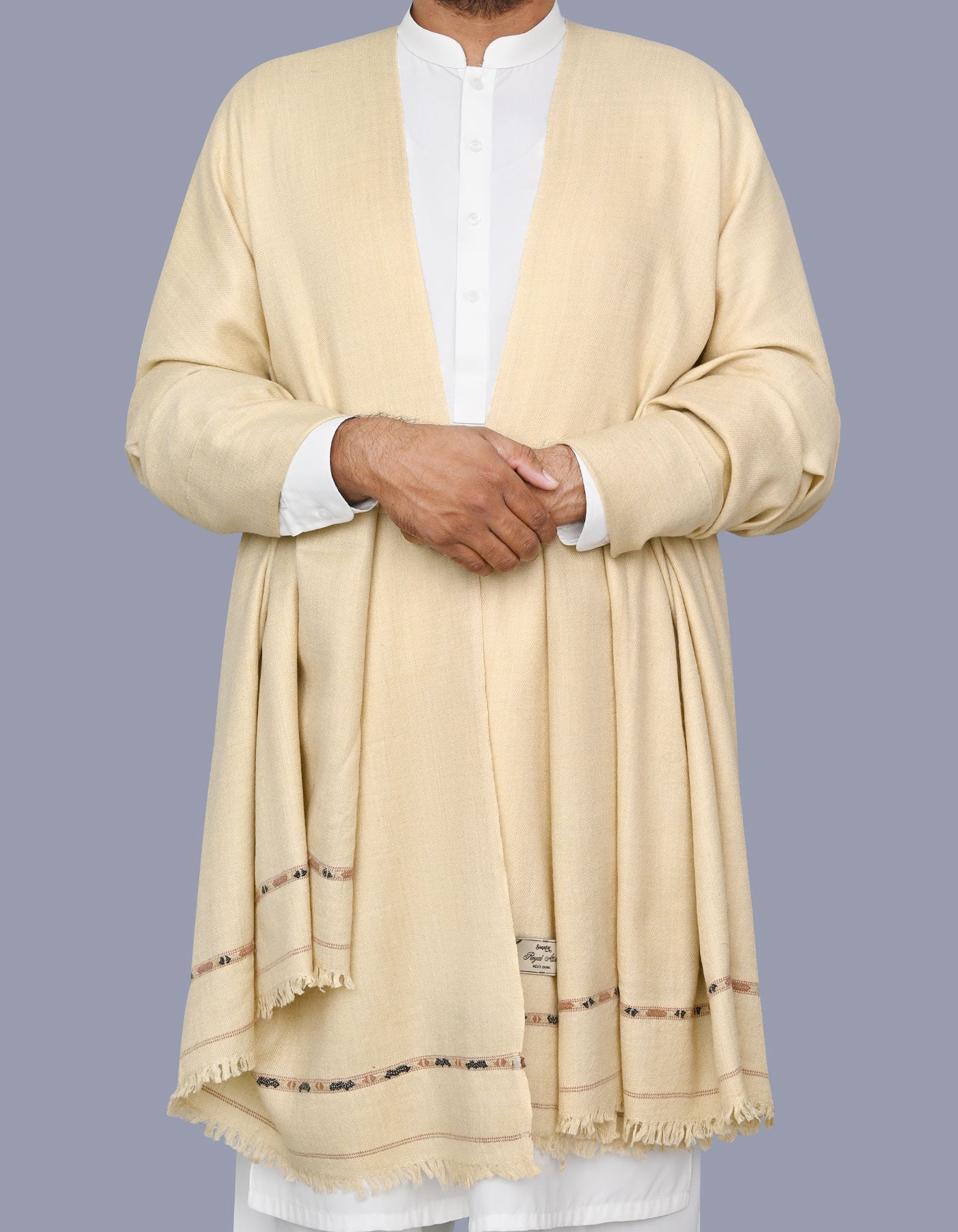 Fawn Plain New Wool Men Shawl