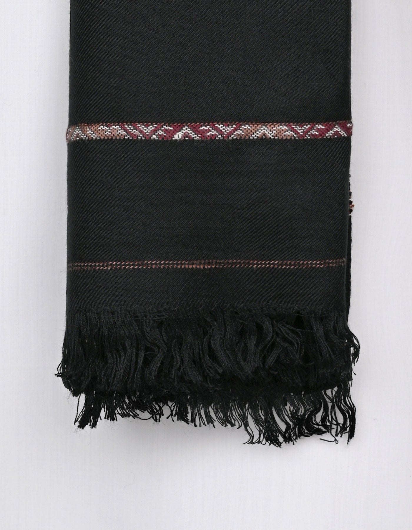 Black Plain New Wool Men Shawl