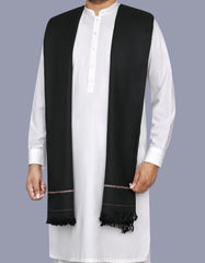 Black Plain New Wool Men Shawl