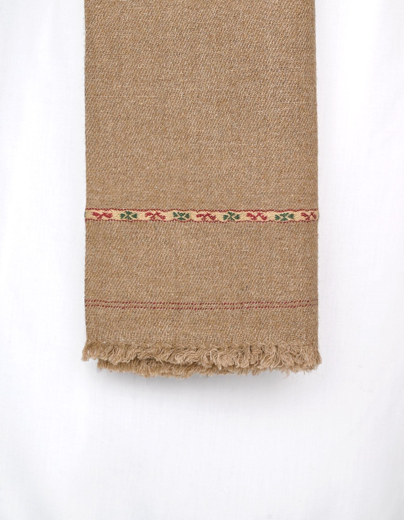 Brown Plain Angora Men Shawl