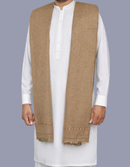 Brown Plain Angora Men Shawl