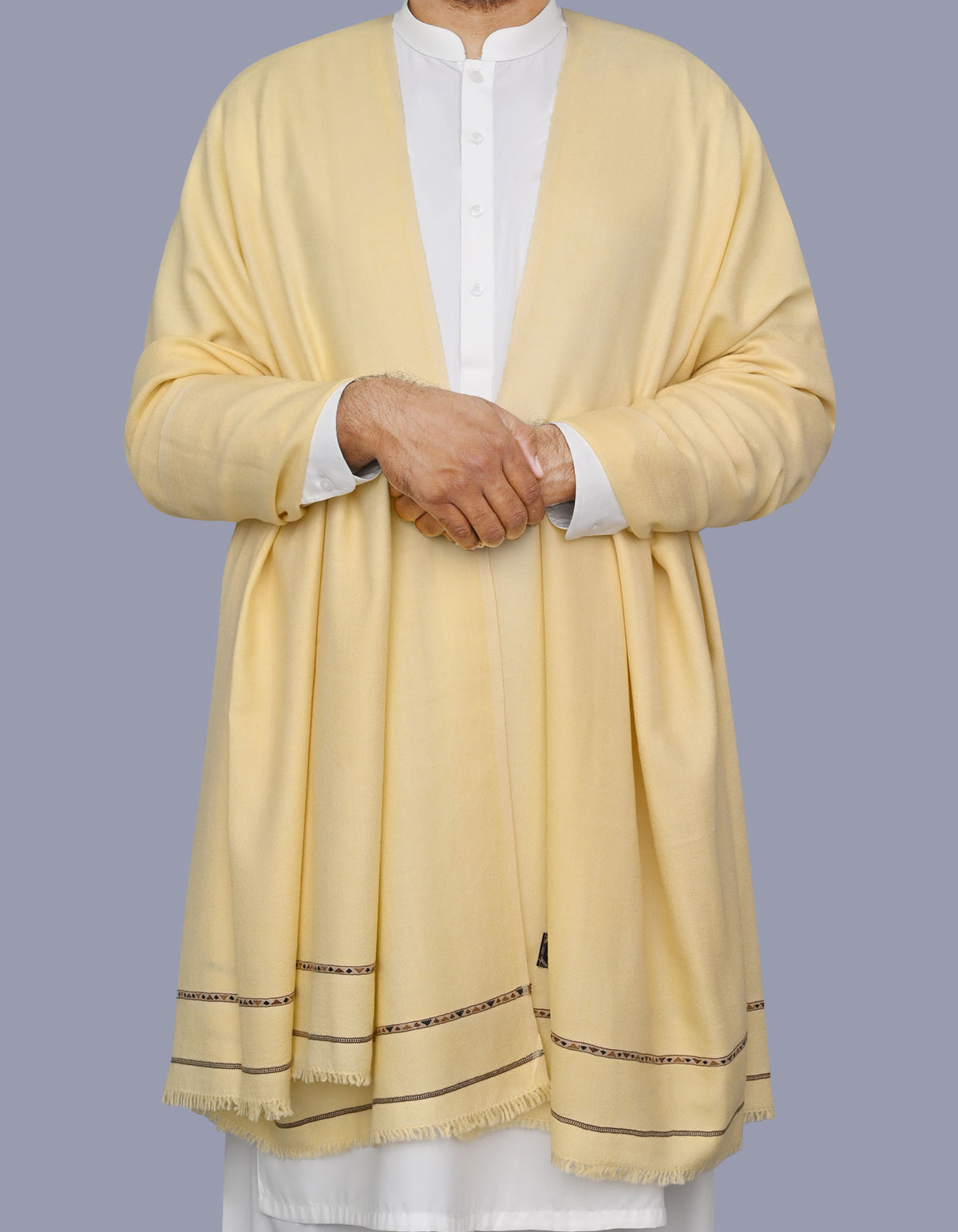 Fawn Plain Virgin Wool Men Shawl