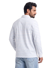 White Striped Rugby Polo