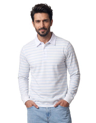 White Striped Rugby Polo