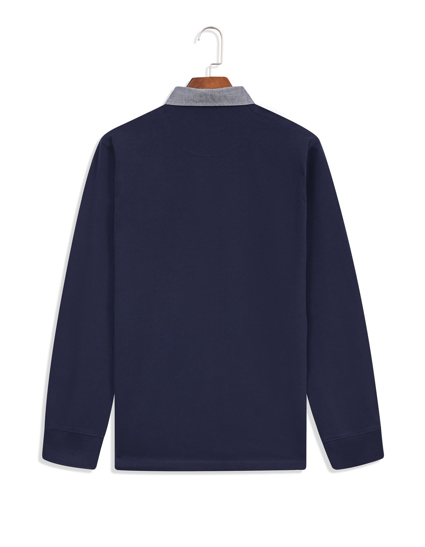 Navy Signature Embroidery Cotton Rugby Polo