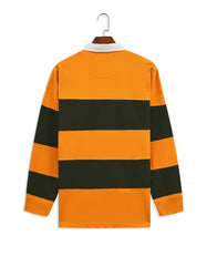 Mustard Color Block Relaxed Rugby Polo