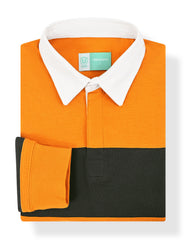 Mustard Color Block Relaxed Rugby Polo