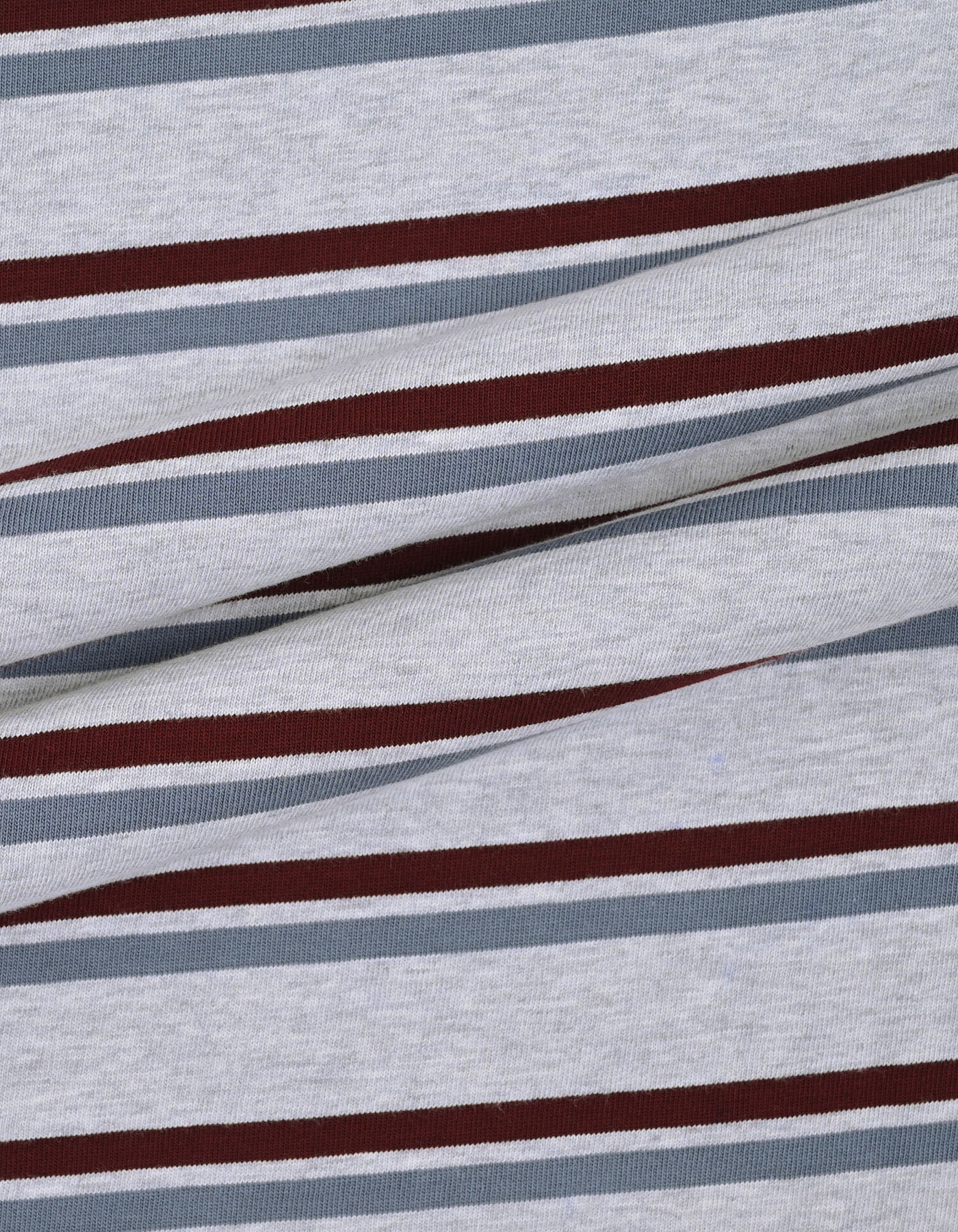 Heather Grey Striped Rugby Polo