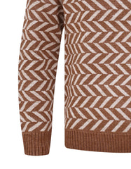 L Brown Geometric Pull Over SFA2403-2-L
