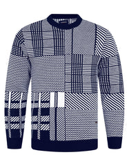 Navy Check Pull Over SFA2405-M