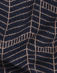 Navy Stripe Mock Neck Sweater