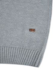 Grey Dotted Crew Neck Sweater