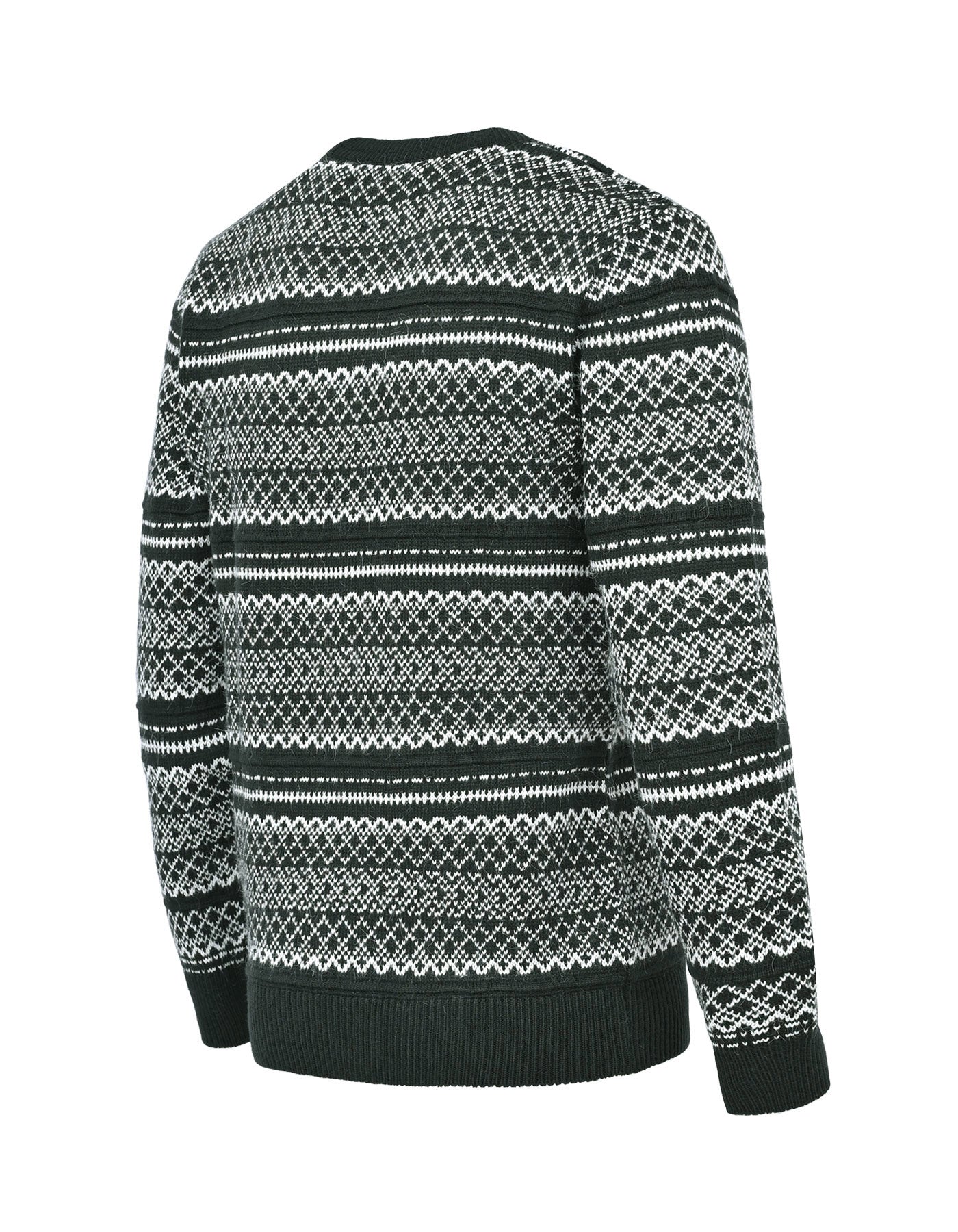 Black Geometric Crew Neck Sweater