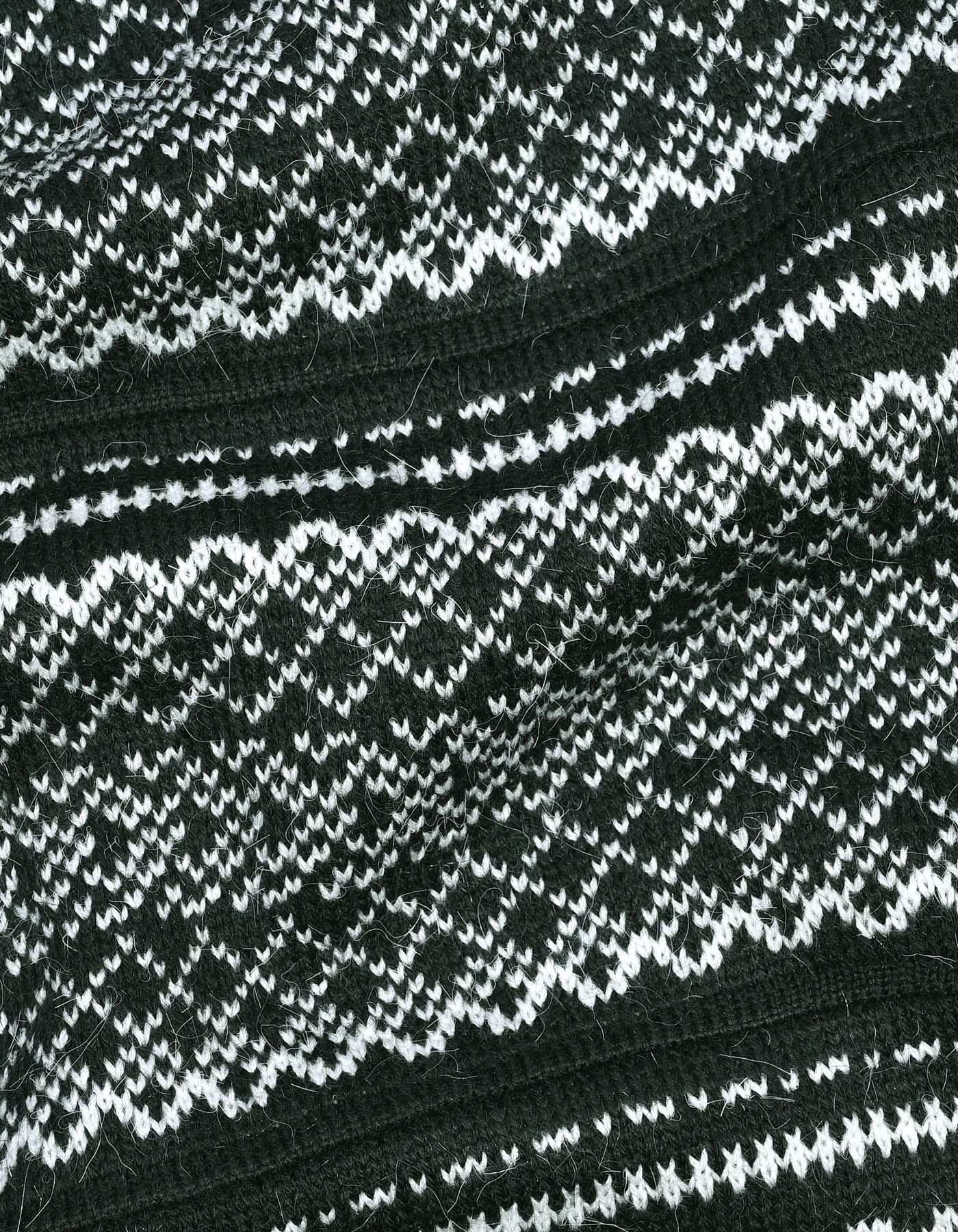 Black Geometric Crew Neck Sweater