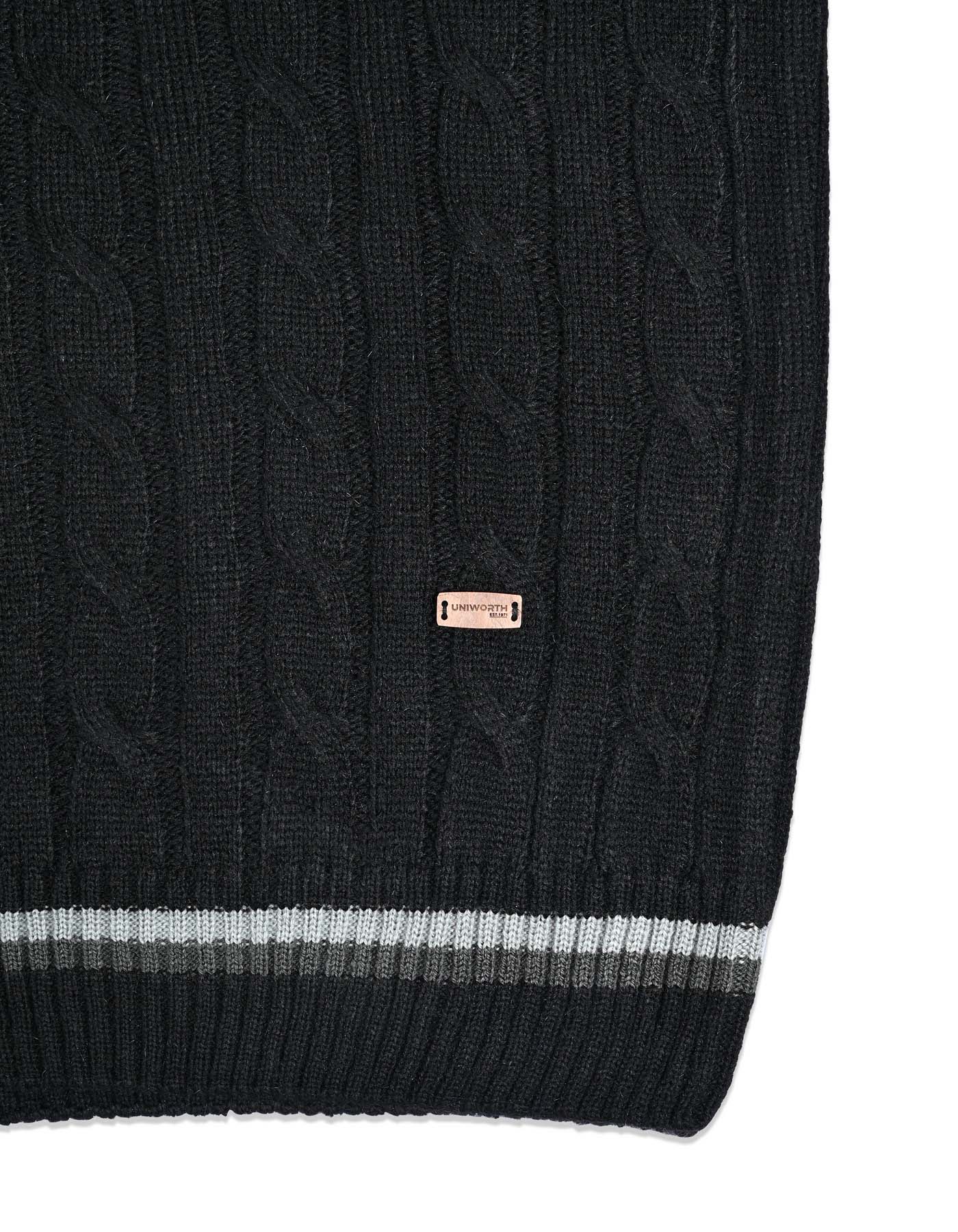 Black Texture Pull Over SFA2507-1-XL