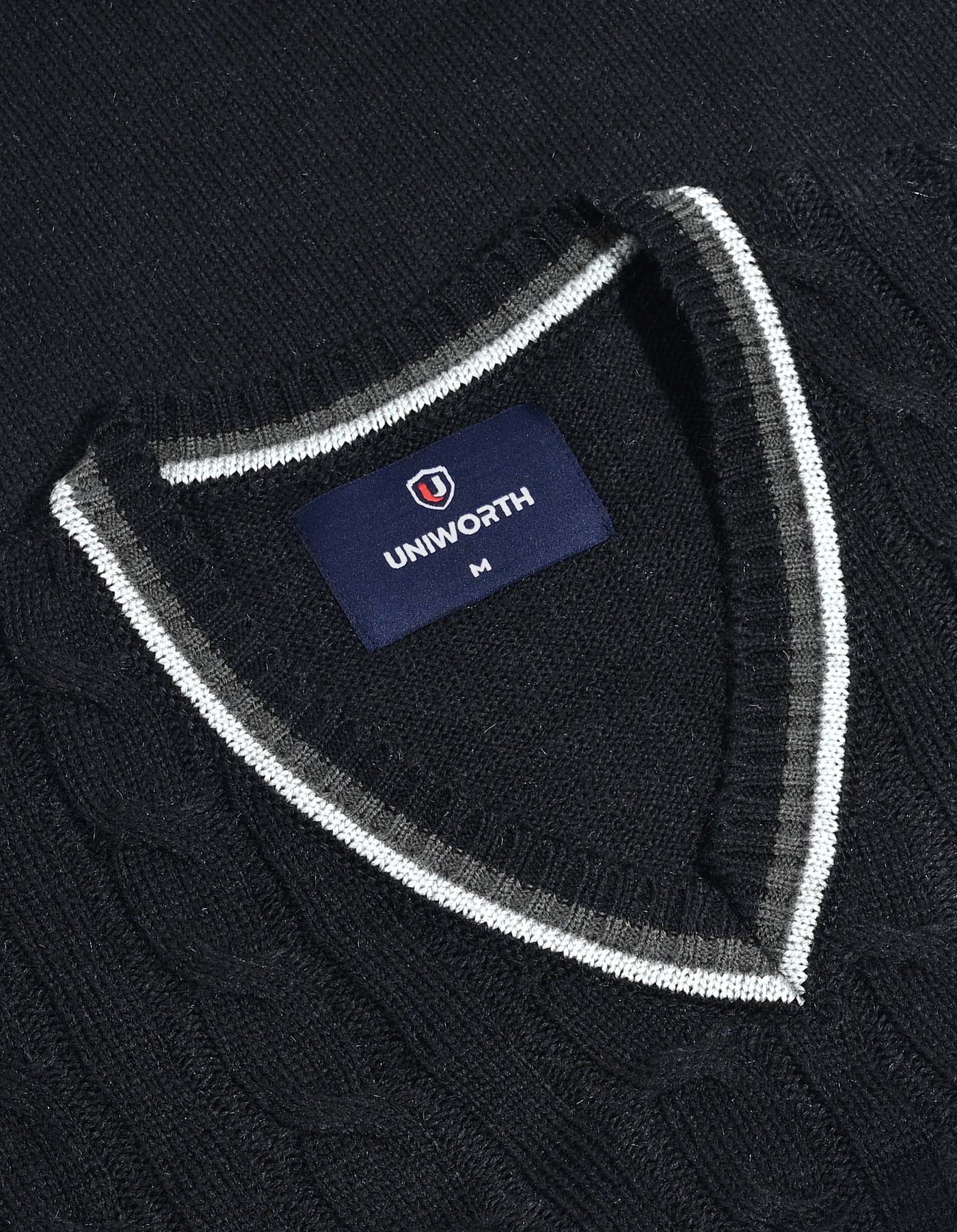 Black Texture Pull Over SFA2507-1-M