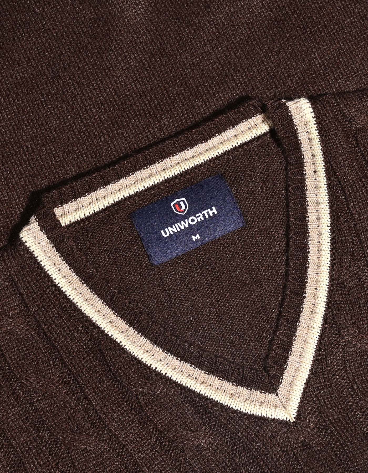 Brown Texture Pull Over SFA2507-2-M