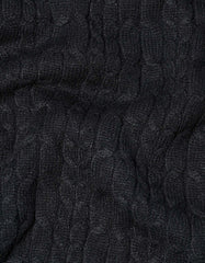 Black Cable Knit High Neck Sweater