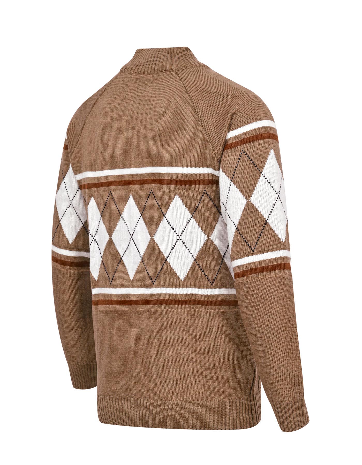 Beige Geometric Half Zipper SFA2510-XL