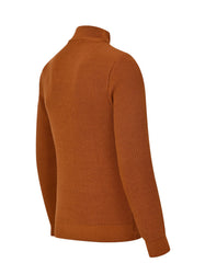 Mustard Plain Half Zipper Sweater