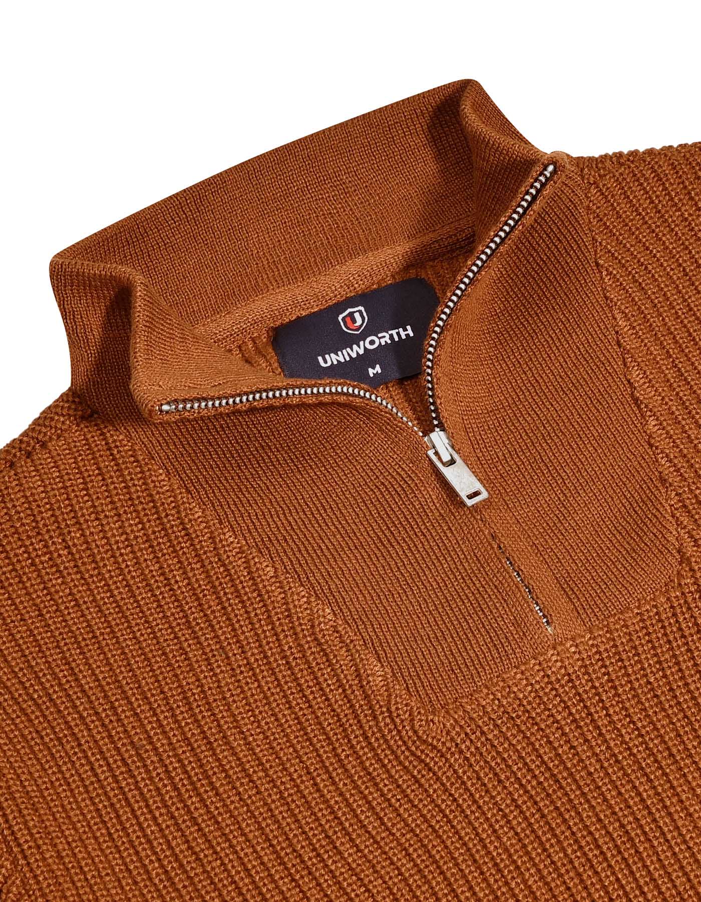 Mustard Plain Half Zipper SFA2511-1-L