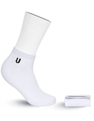 White Self Plain Ankle Socks