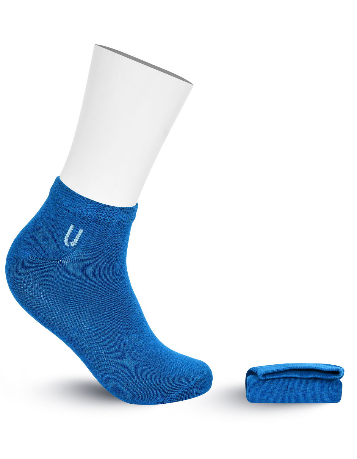 Blue Plain Ankle Socks