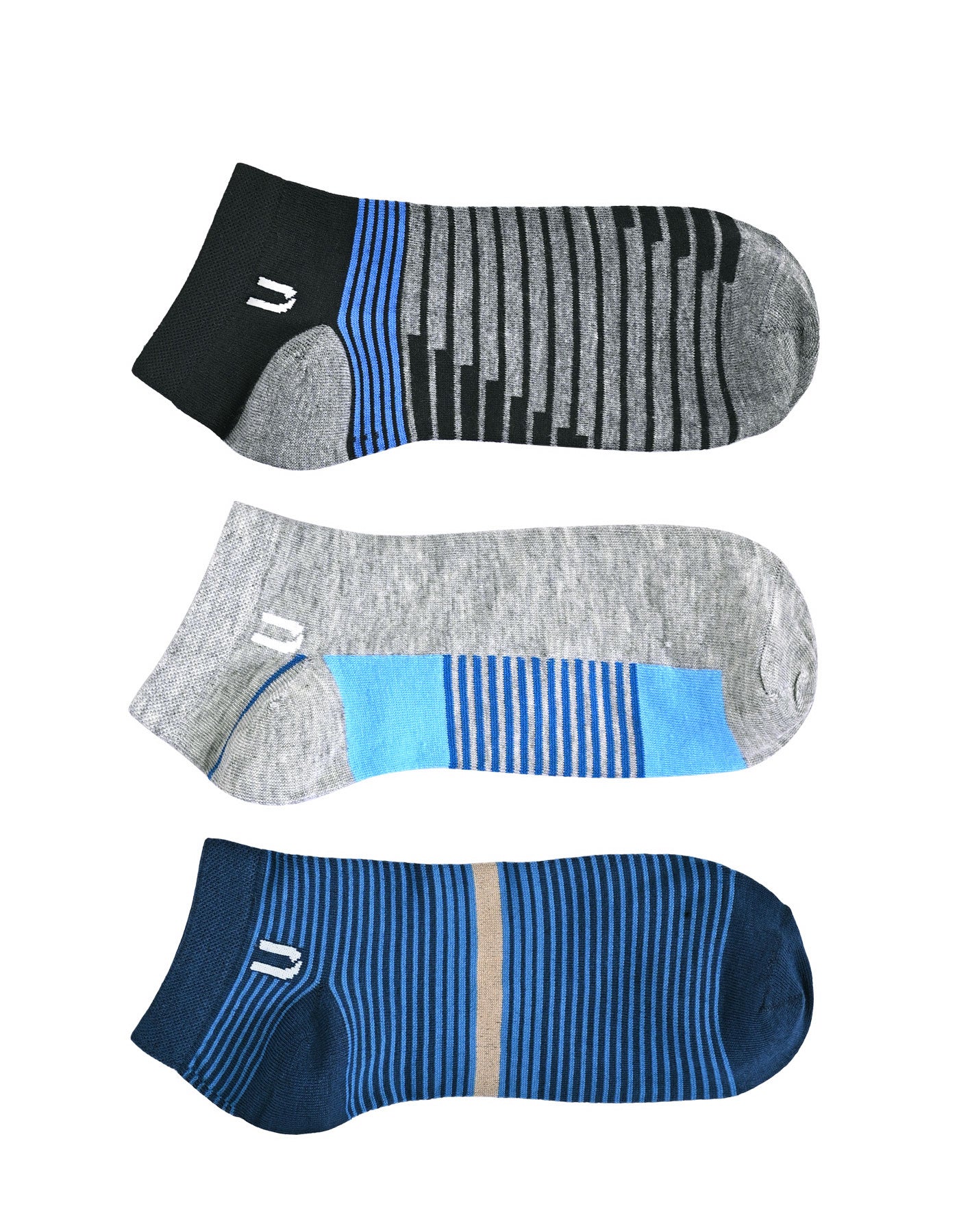 Pack Of 3-Multi Geometric Ankle Socks