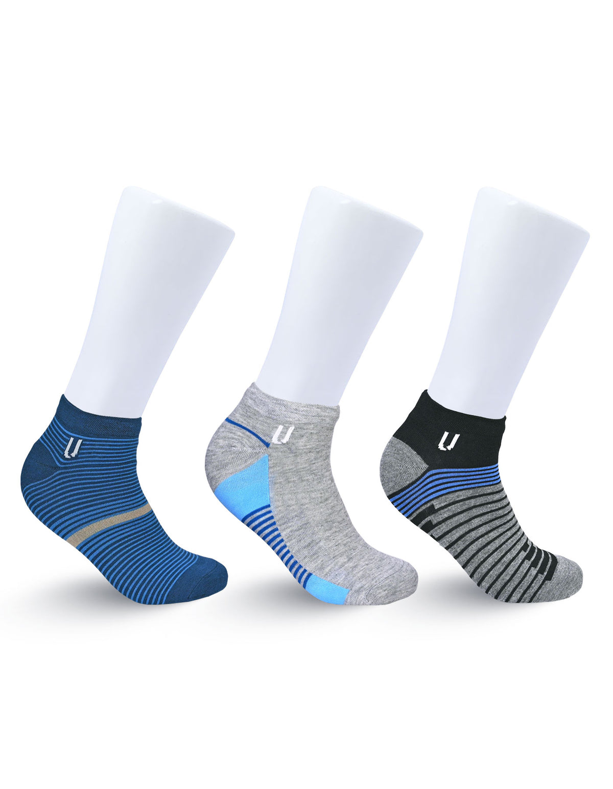 Pack Of 3-Multi Geometric Ankle Socks