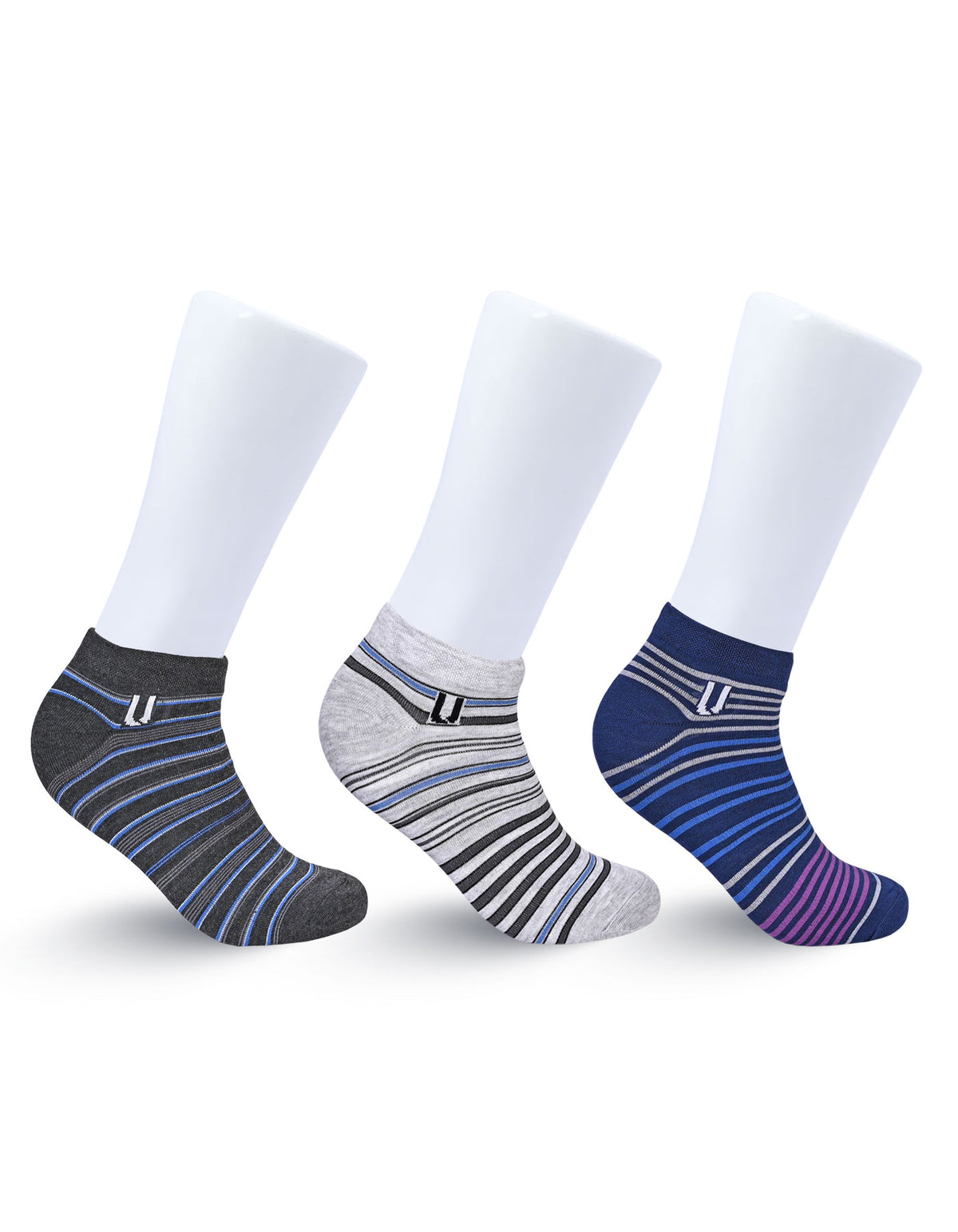 Pack of 3-Multi Geometric Ankle Socks