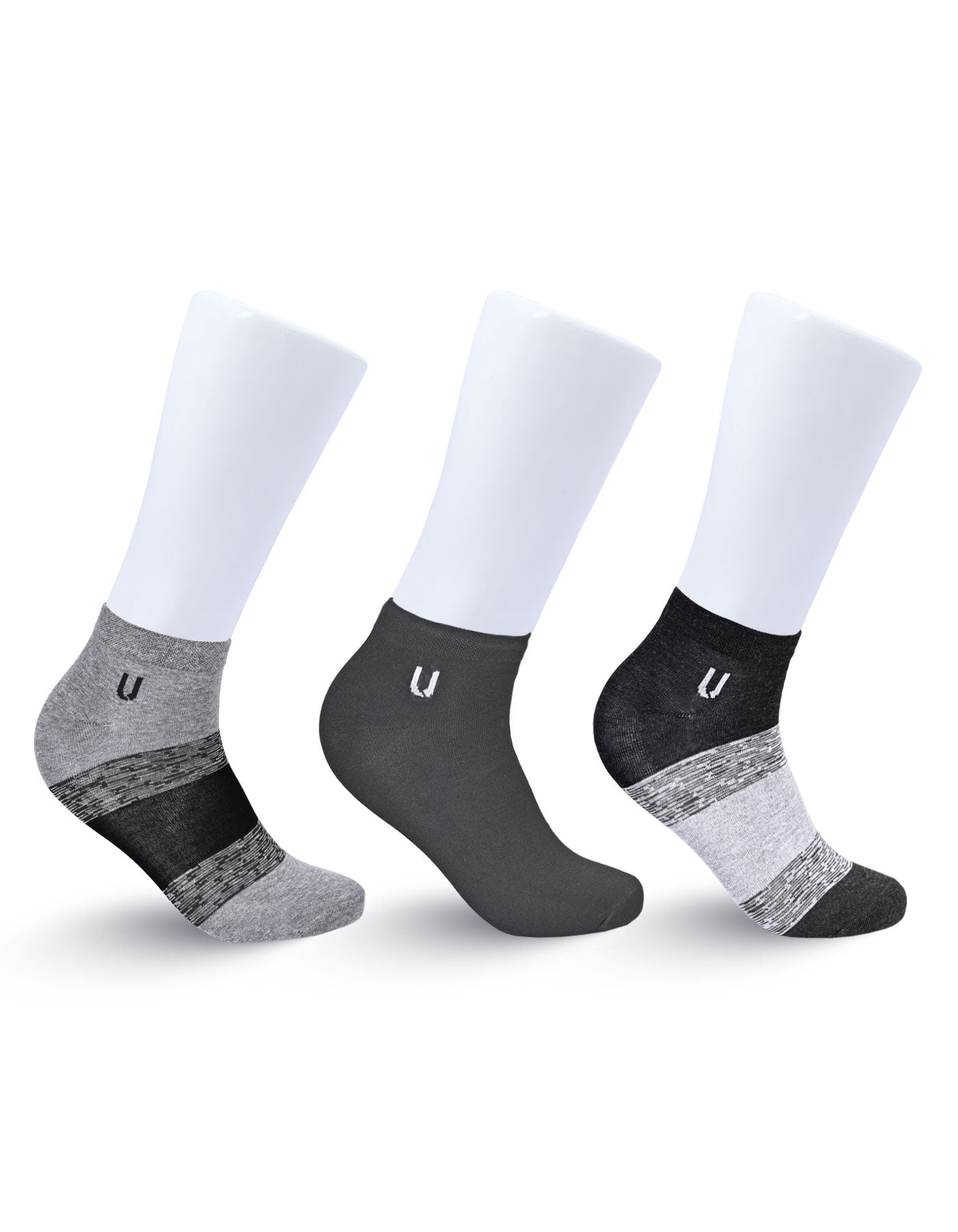 Pack of 3-Multi Geometric Ankle Socks