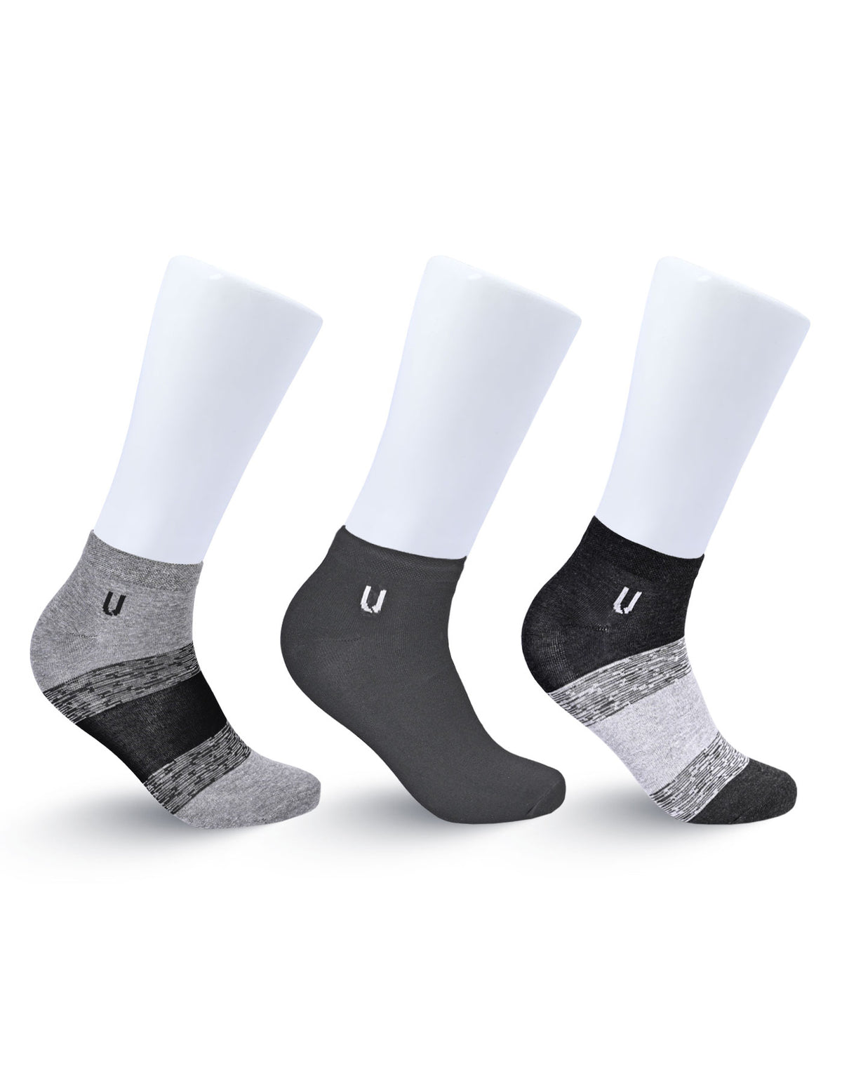 Pack of 3-Multi Geometric Ankle Socks