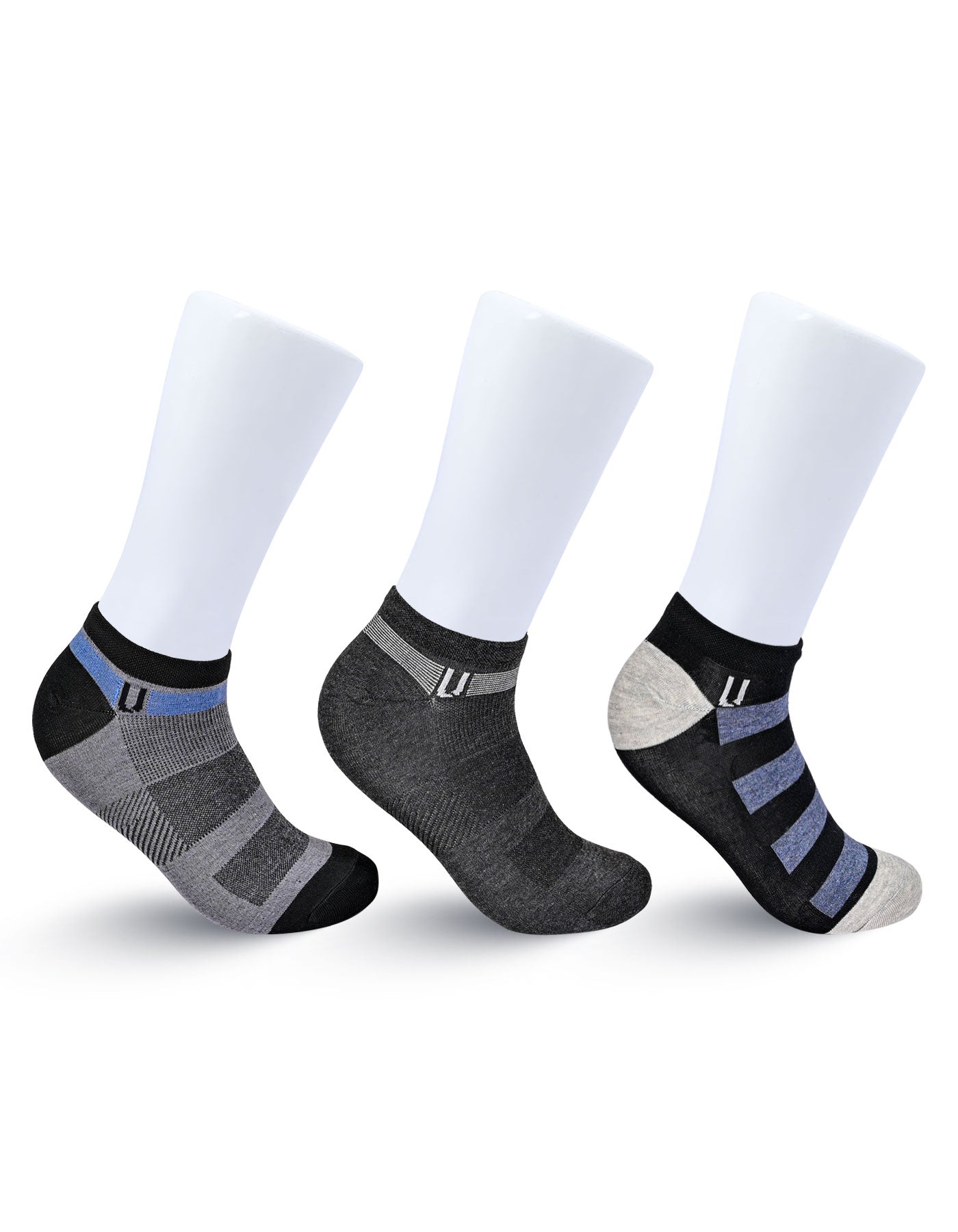 Pack Of 3-Multi Geometric Ankle Socks