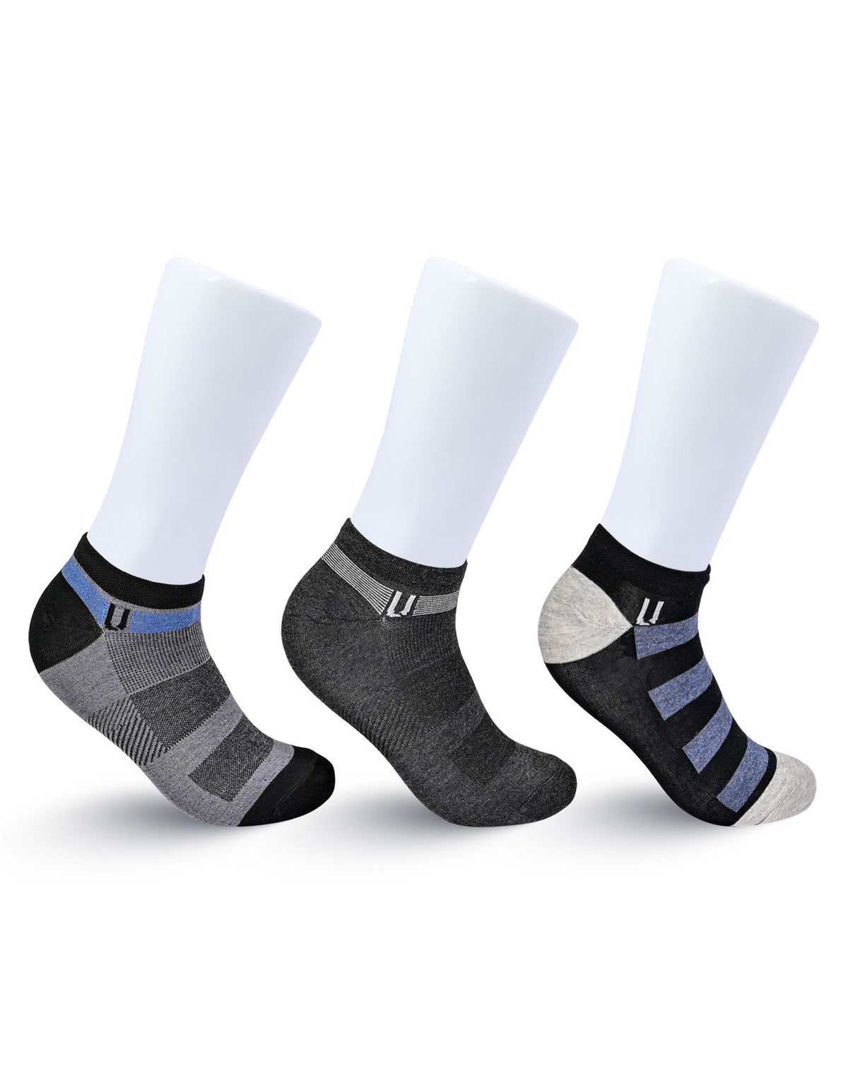 Pack Of 3-Multi Geometric Ankle Socks