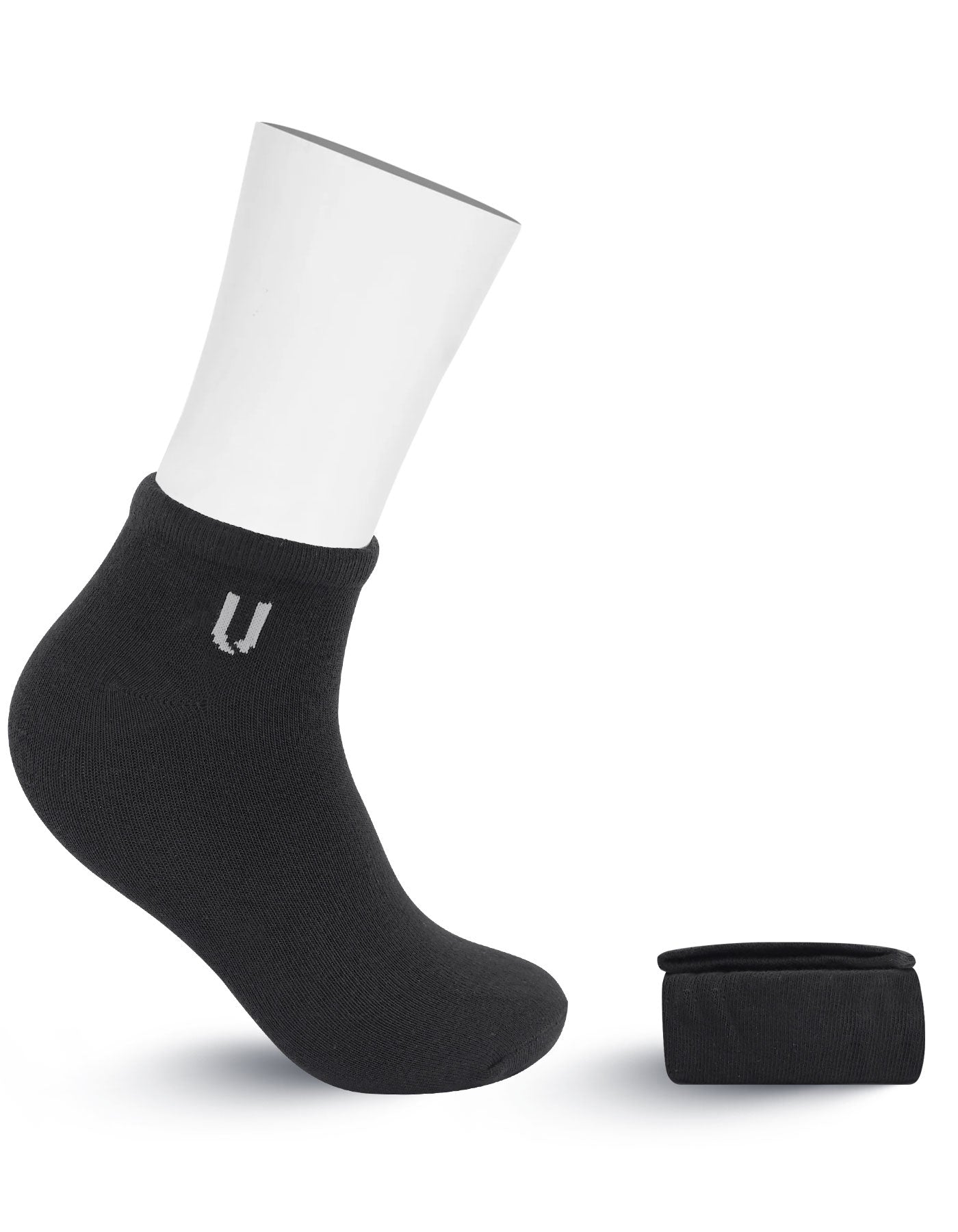 Black Plain Ankle Socks