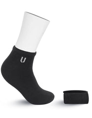 Black Plain Ankle Socks