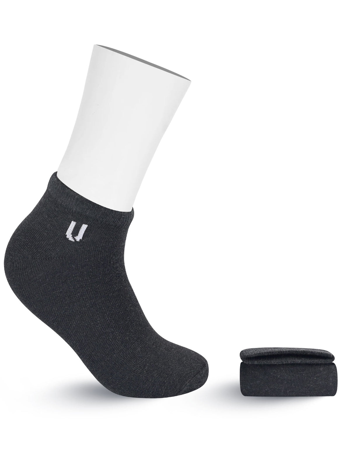 Charcoal Plain Ankle Socks