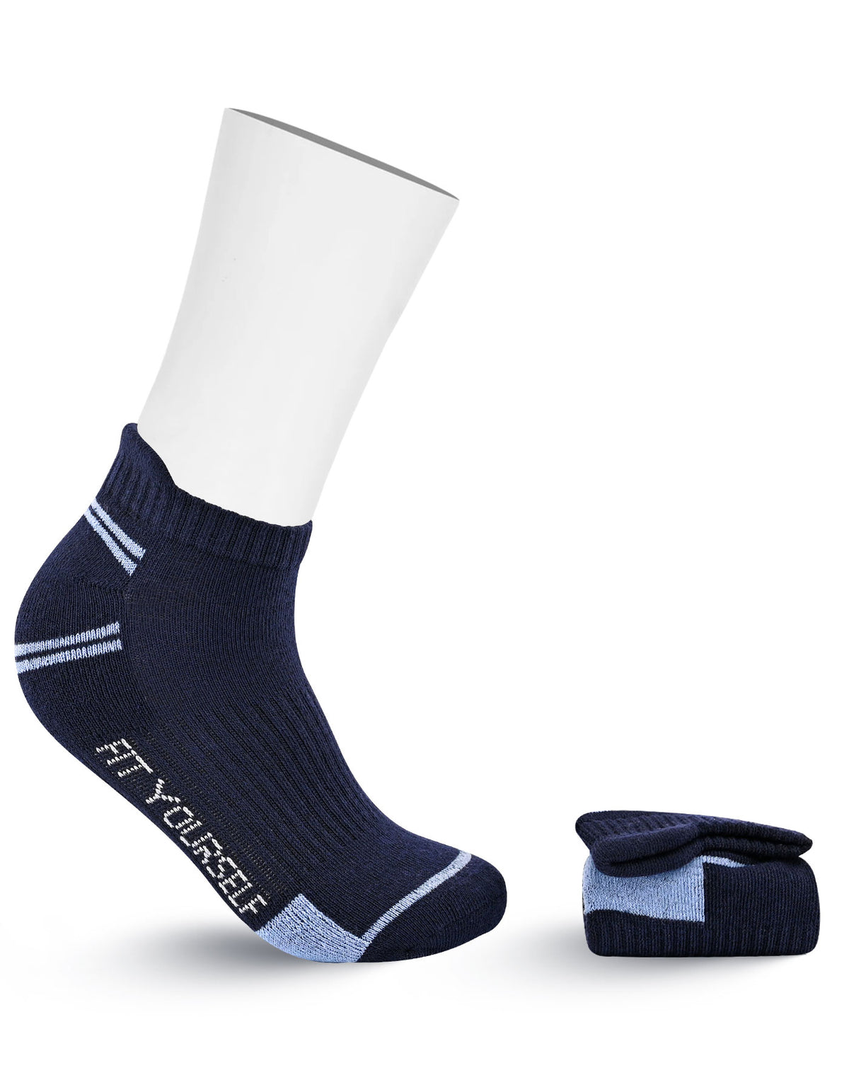 Navy Stripe Ankle Socks