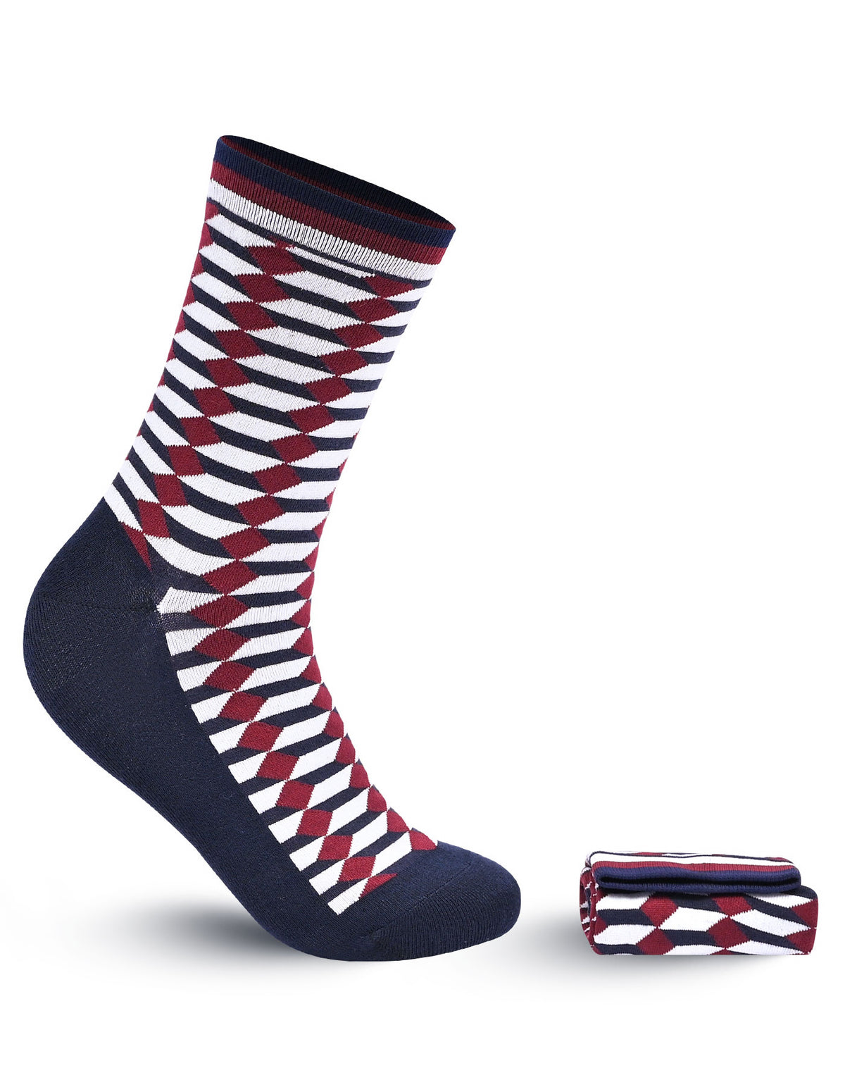 Red Self Plain Socks