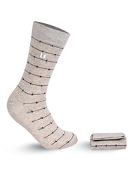 Beige Geometric Socks